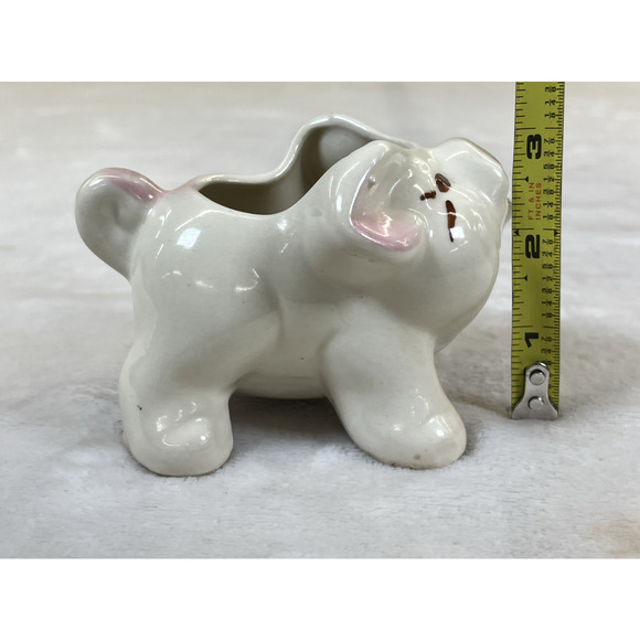 Vintage Ceramic Pig & Elephant Planters Kitsch Super Cute 4in x 3.5in Bnft Chrty - Picture 3 of 16